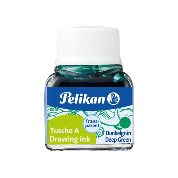 Tinta xina Pelikan 10 ml Verd fosc