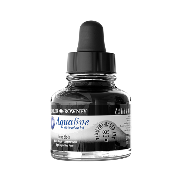 Bote acuarela líquida de 25,9 ml Aquafine Negro bujía