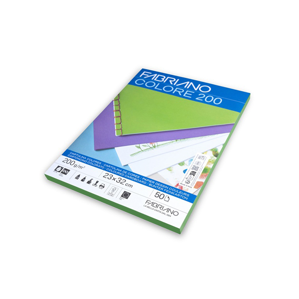 Paquet 50 cartolines Fabriano 23x32 Verd pi