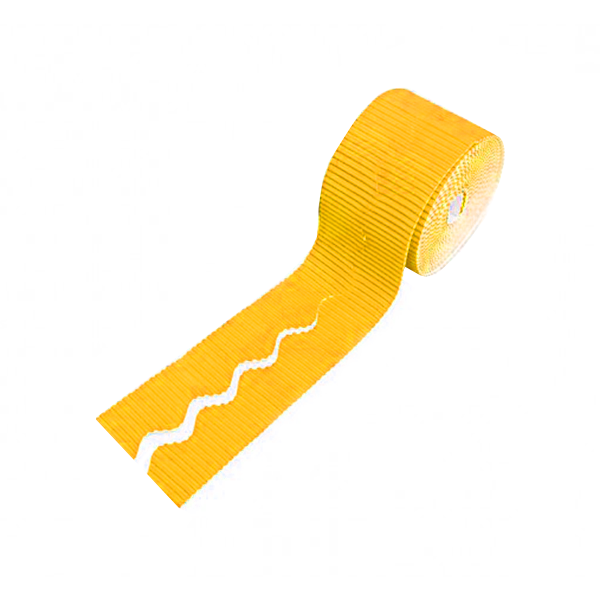 Pack 2 rotlles vora decoratiu cartró ondulat 10 cm Groc