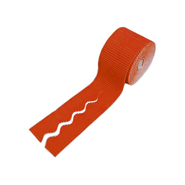 Pack 2 rotlles vora decoratiu cartró ondulat 10 cm Taronja