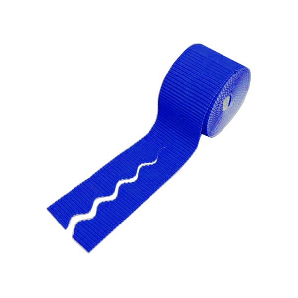 Pack 2 rotlles vora decoratiu cartró ondulat 10 cm Blau