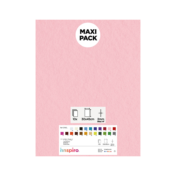 Pack 10 planchas fieltro 30x45 cm Rosa