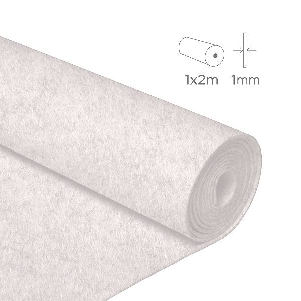 Rollo fieltro 1x2 m 1 mm Blanco
