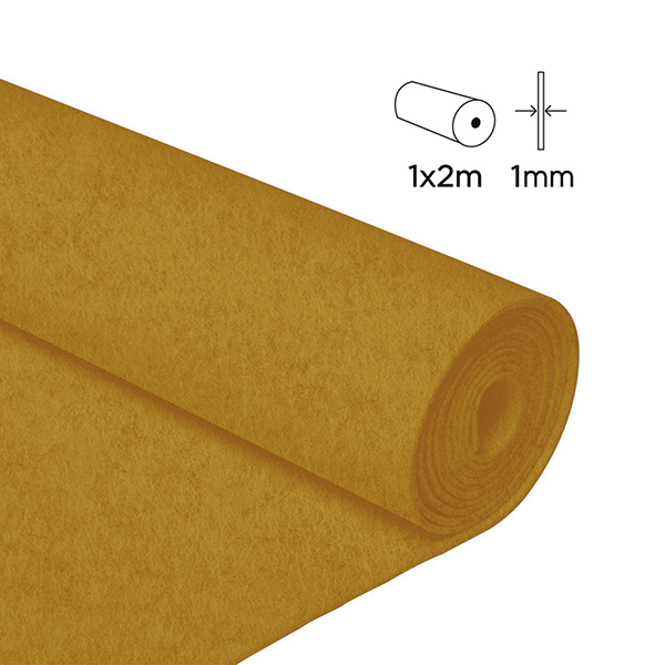 Rollo fieltro 1x2m 1 mm Amarillo