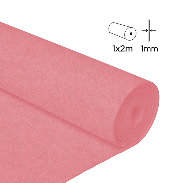 Rollo fieltro 1x2 m 1 mm Rosa