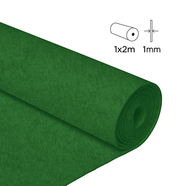 Rollo fieltro 1x2 m 1 mm Verde