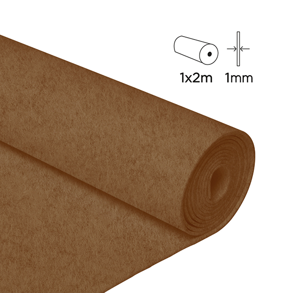 Rollo fieltro 1x2 m 1 mm Marrón claro