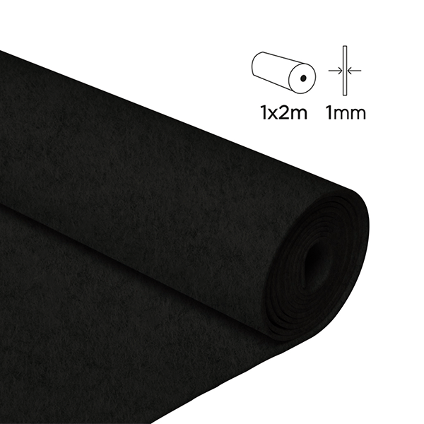 Rollo fieltro 1x2 m 1 mm Negro