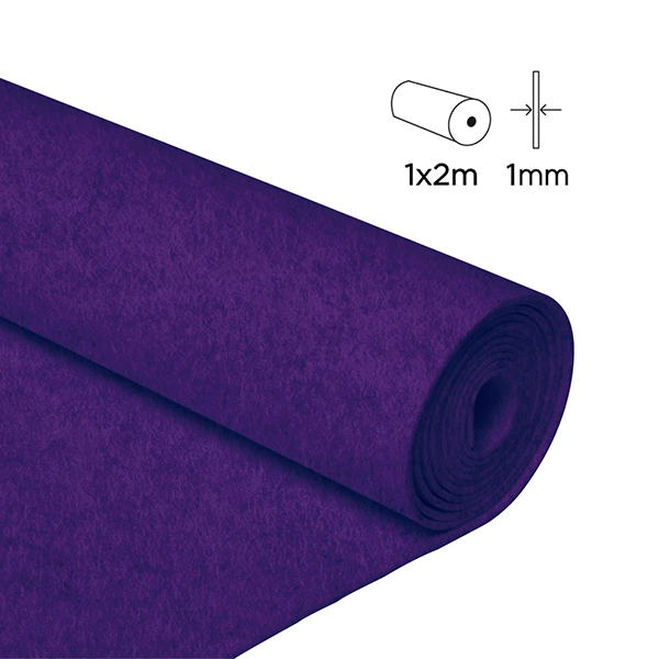 Rollo fieltro 1x2 m 1 mm Violeta