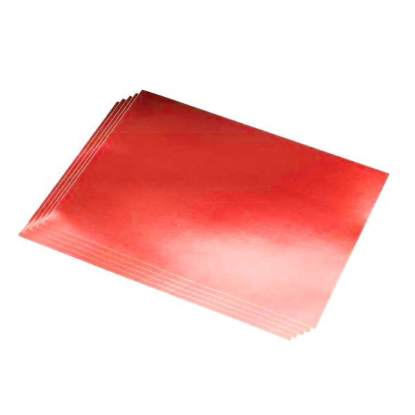 Pack 5 cartolines metal·litzades 50x65 cm Vermell