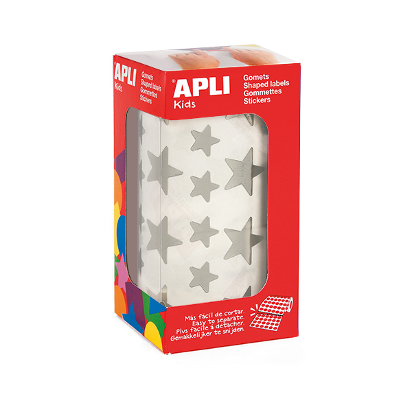 Rotlle gomets Apli 11117 estrelles Plata