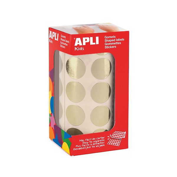 Rotlle gomets Apli 11633 cercles 20 mm Plata