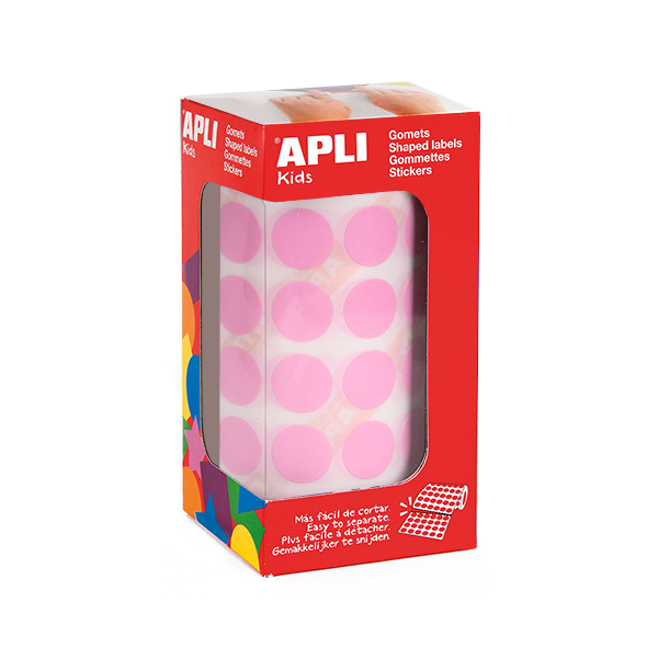 Rotlle gomets Apli cercles 15 mm Rosa