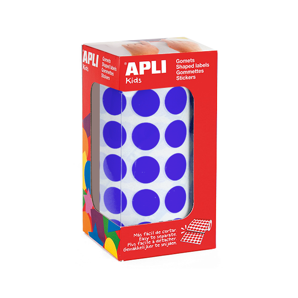Rotlle gomets Apli cercles 15 mm Blau