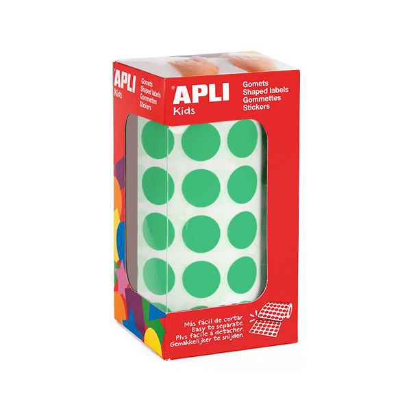 Rotlle gomets Apli cercles 15 mm Verd