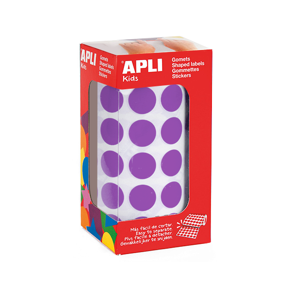 Rotlle gomets Apli cercles 15 mm Lila