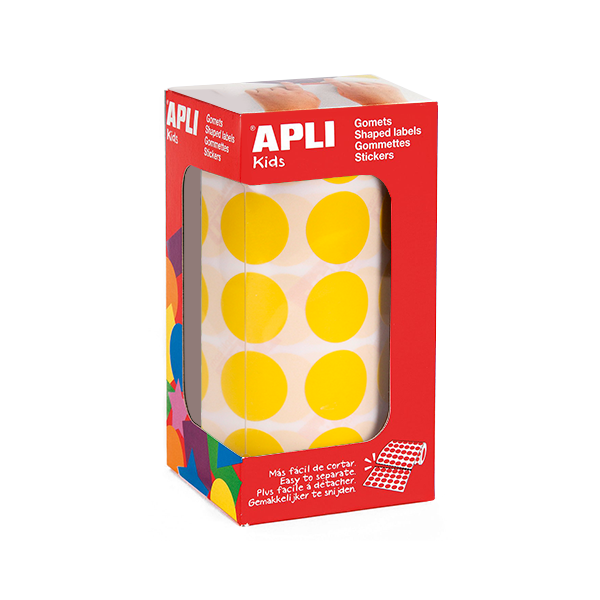 Rotlle gomets Apli cercles 20 mm Groc