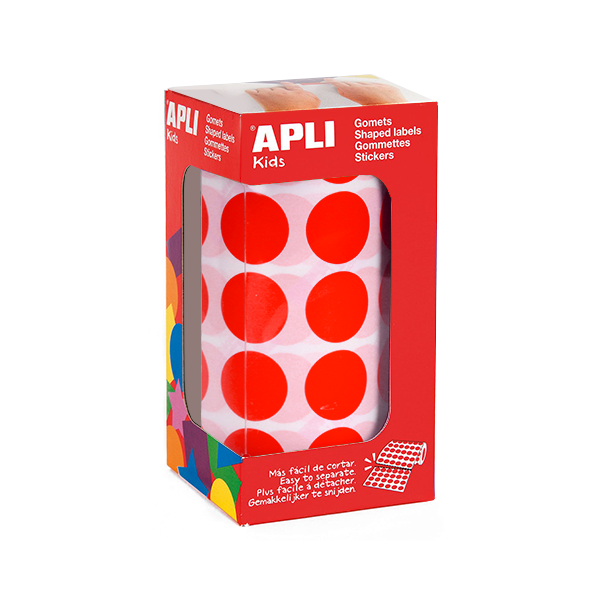 Rotlle gomets Apli cercles 20 mm Vermell