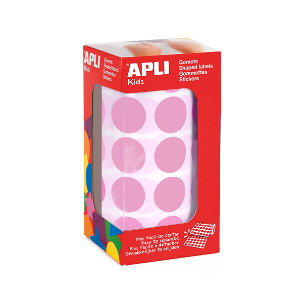 Rotlle gomets Apli cercles 20 mm Rosa