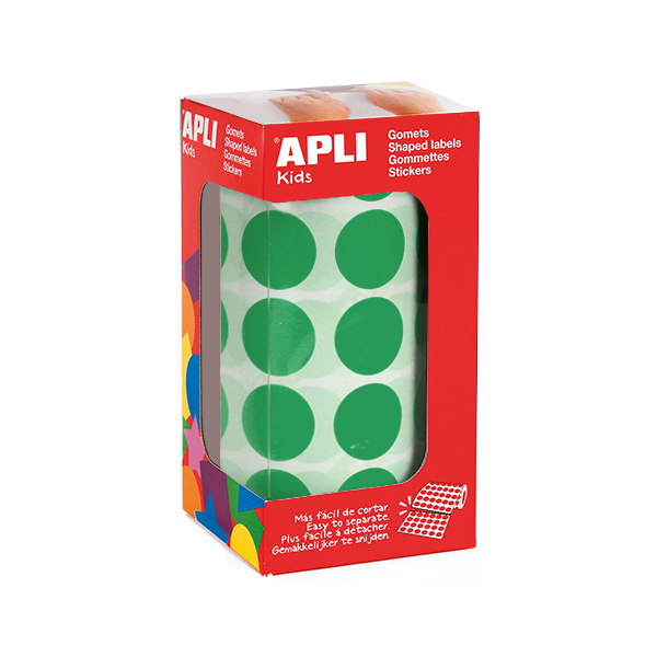 Rotlle gomets Apli cercles 20 mm Verd