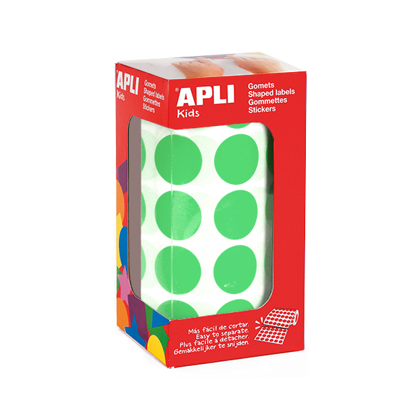 Rotlle gomets Apli cercles 20 mm Verd clar