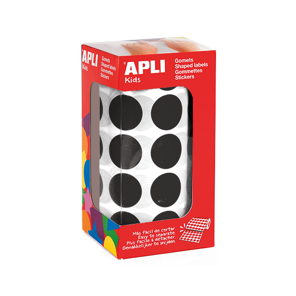 Rotlle gomets Apli cercles 20 mm Negre