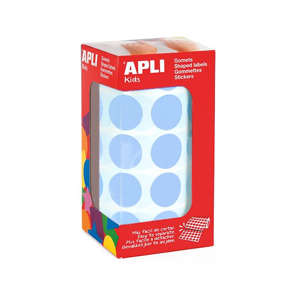 Rotlle gomets Apli cercles 20 mm Blau clar