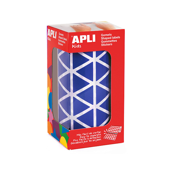 Rollo gomets Apli triángulos 20 mm Azul