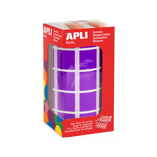 Rotlle gomets Apli quadrats 20 mm Lila