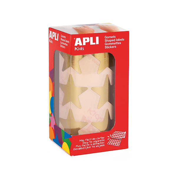 Rotlle gomets Apli metal·litzat estrelles 19,5 mm