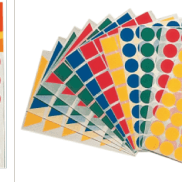 Sobre gomets Apli formes i colors