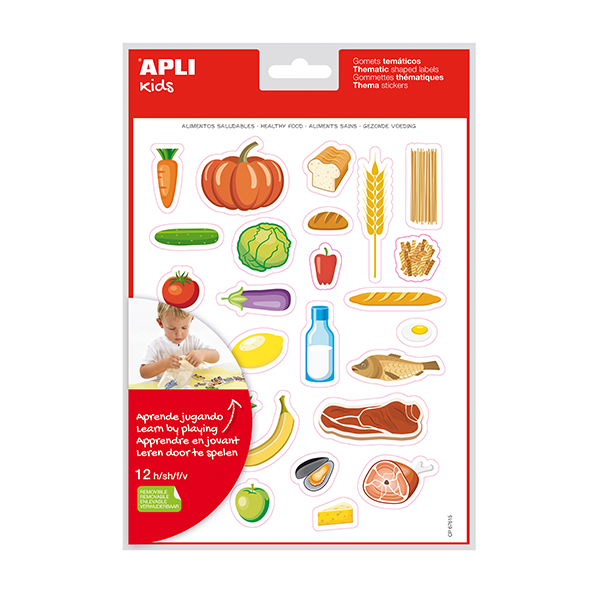 Sobre gomets temàtics Apli Aliments saludables