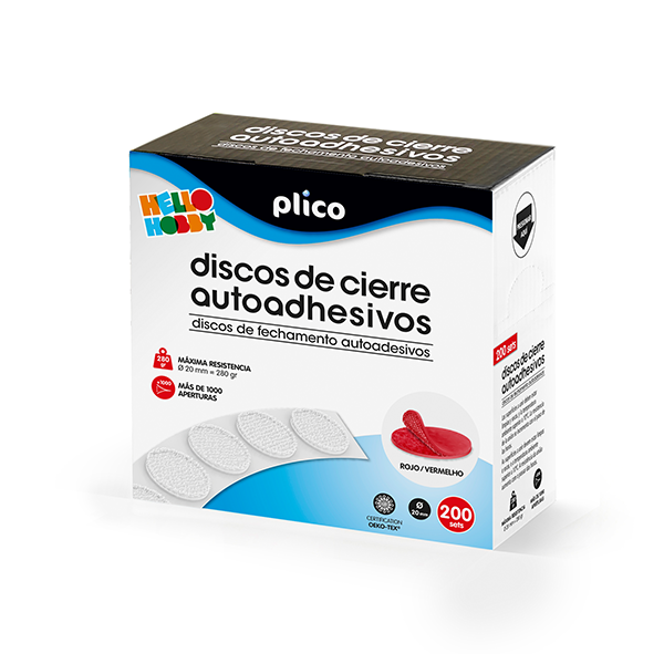 ** Caixa 200 discos tancament autoadhesiu 20 mm Vermell
