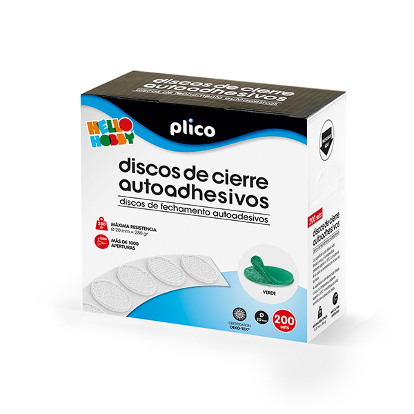 ** Caixa 200 discos tancament autoadhesiu 20 mm Verd