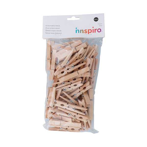 Pinzas de madera natural grandes Jupiter