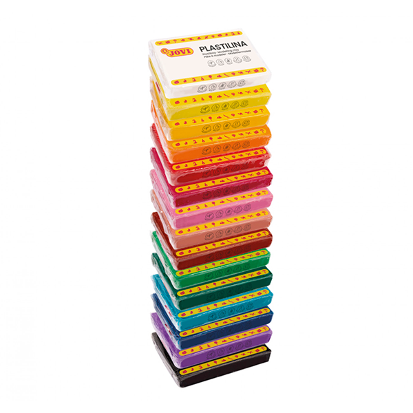 Caixa 15 pastilles plastilines Jovi 350 g assortides