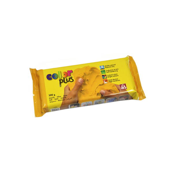 Pasta natural per modelar Color Plus 500 g Groga