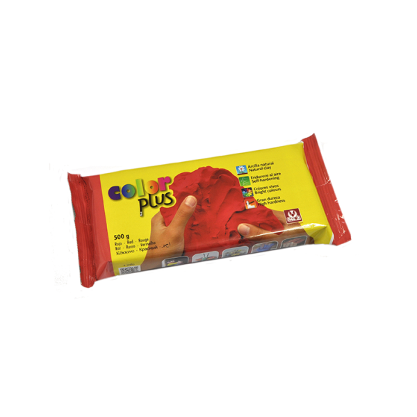 Pasta natural per modelar Color Plus 500 g Vermella