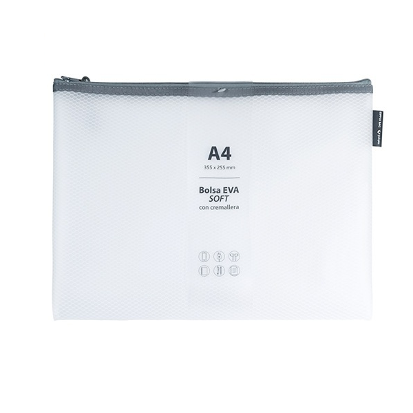 Estoig amb cremallera EVA-BAG A4 Blanc