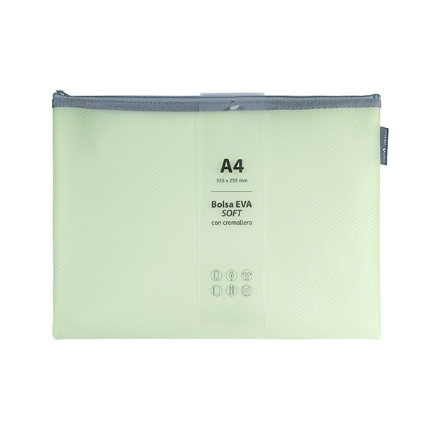 Estoig amb cremallera EVA-BAG A4 Verd