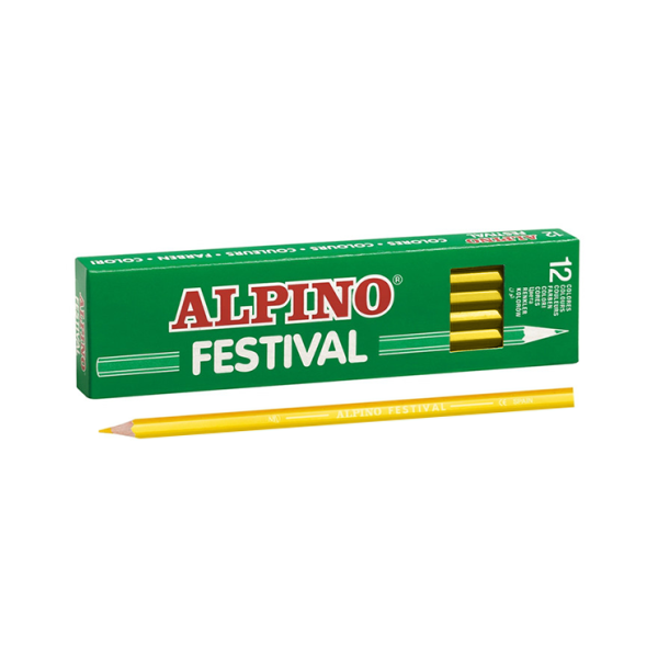 Caixa 12 llapis de colors Alpino Festival Groc