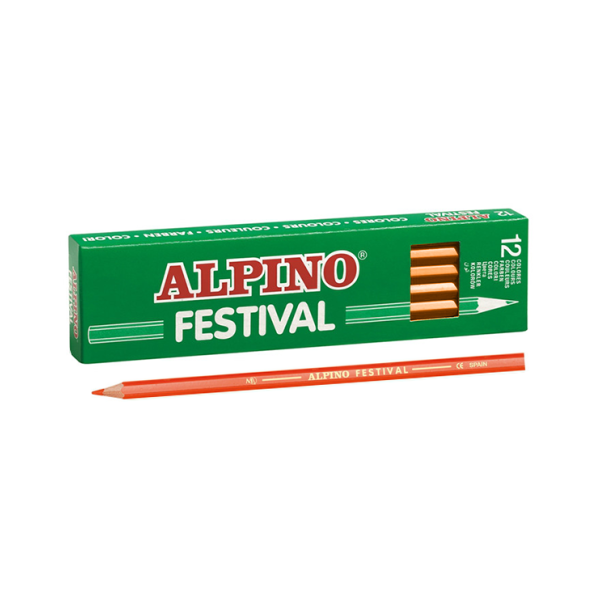 Caixa 12 llapis de colors Alpino Festival Taronja