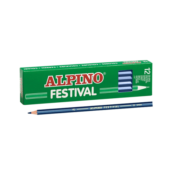 Caixa 12 llapis de colors Alpino Festival Blau fosc