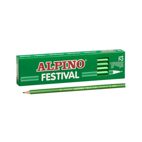 Caixa 12 llapis de colors Alpino Festival Verd clar