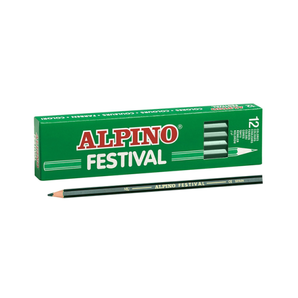 Caixa 12 llapis de colors Alpino Festival Verd fosc