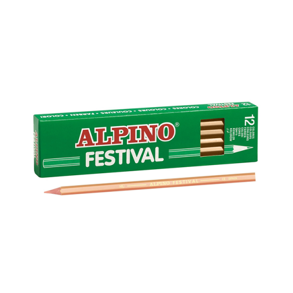 Caixa 12 llapis de colors Alpino Festival Closca d'ou