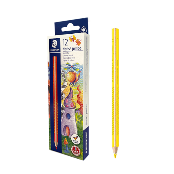 Caja 12 lápices de colores Staedtler Triplus Jumbo 128 Amarillo