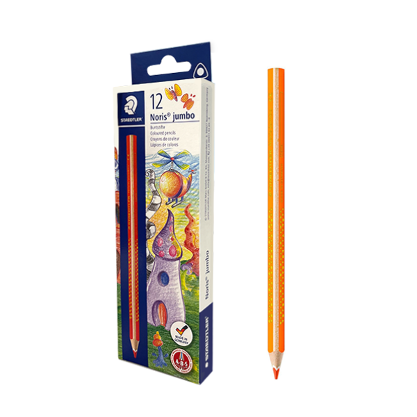 Caja 12 lápices de colores Staedtler Triplus Jumbo 128 Naranja
