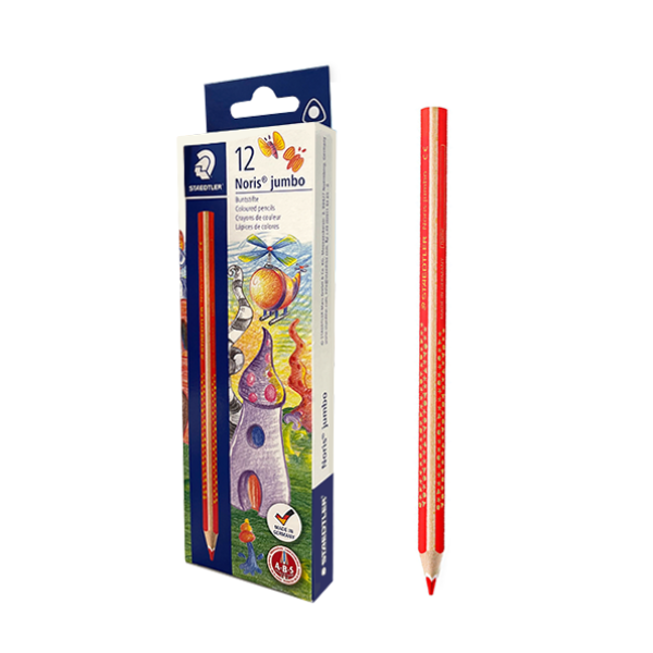 Caja 12 lápices de colores Staedtler Triplus Jumbo 128 Rojo